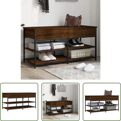 Produktbild von The Living Store Schuhbank Braun Eichen-Optik 100x42,5x50 cm Holzwerkstoff