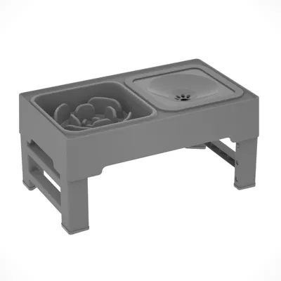 Imagen del producto de Comedero para mascotas, plato plegable para perros, comedero de viaje, color gris
