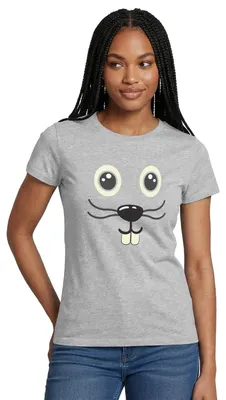 Produktbild von Spreadshirt Maus Gesicht Fasching Kostüm Frauen T-Shirt, XXL, Grau meliert