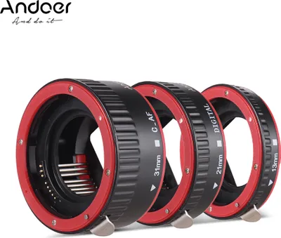 Produktbild von Andoer Portable Autofokus AF Makro Verl?ngerungsrohradapterring (13mm + 21mm + 31mm) fš¹r Canon EOS EF EF-S Objektiv fš¹r Canon 60D 7D 5D II 550D