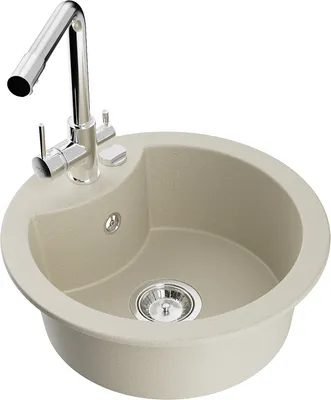 Produktbild von Mexen Diego 1-Becken-Granit-Spüle mit Mischbatterie Duero, Beige - 6512-69-671600-00