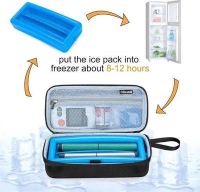 Produktbild von Famanu Insulin Kühltasche mit Kühlpack - Schwarz