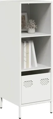 Image de vidaXL Highboard blanc 35x39x103,5 cm acier
