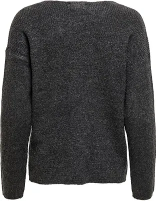 Image de ONLY ONLCAMILLA V-NECK L/S PULLOVER KNT Dark Grey Melange XL