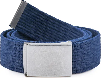 Produktbild von Ladeheid Herren Gürtel Stoffgürtel P10(Navyblau-Silber, 120 cm (Gesamtlänge 130 cm))
