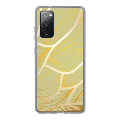 Produktbild von MuchoWow® Handyhülle Schutzhülle Hülle für Samsung Galaxy S20 FE Goldene Wellen auf grünem Hintergrund Silikon Softcase Handy Hülle - Abdeckung