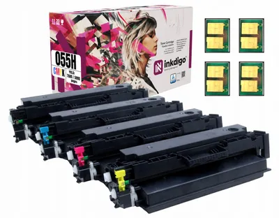Produktbild von Inkdigo Tonerset CRG055H für Canon i-SENSYS LBP-662Cdw, LBP-663Cdw, LBP-664Cx, MF741Cdw – CMYK,, KI-generiertes Bild