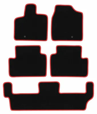 Produktbild von Fußmatten Velours Schwarz/Rot für Dodge Grand Caravan IV 2008-2016 Set 5-tlg