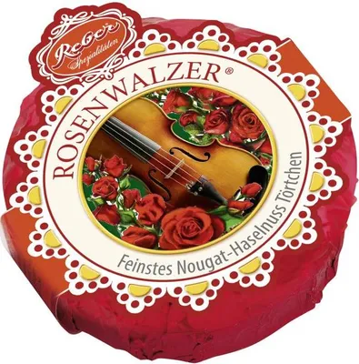 Produktbild von Reber Rosenwalzer Pastete mit Nougat und Haselnüssen in Alpenmilch 30g