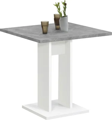 Zdjęcie produktu dla Säulen-Esstisch >BANDOL 1< in weiß-Beton LA - 70x77,5x70cm (BxHxT)