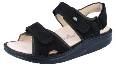 Produktbild von FINN COMFORT FINNAMIC Yuma Damen Herren Sandale schwarz Nubukleder - Größe: 44