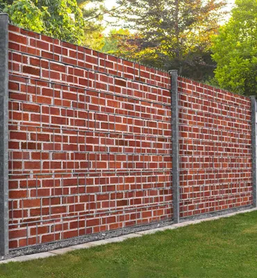 Produktbild von Sichtschutz Zaun rote Ziegelsteine Sichtschutzstreifen Garten - 250x100cm