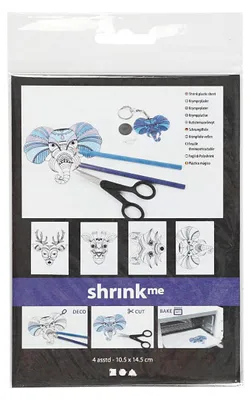 Produktbild von Schrumpffolienbögen mit Wildtiermotiven, 4 Stück