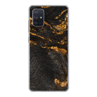 Produktbild von MuchoWow® Handyhülle Schutzhülle Hülle für Samsung Galaxy A71 Marmor - Limette - Schwarz - Gold - Marmoroptik - Luxus Silikon Softcase Handy Hülle - Kartenbesitzer