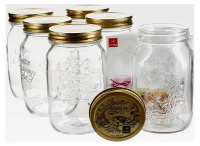 Produktbild von Quattro Stagioni Einmachgläser Set 6 Stück 100 cl mit Rezeptheft