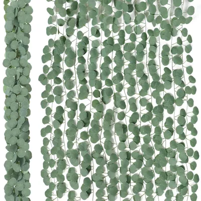 Productafbeelding van Kunstmatige eucalyptuskrans, 12 stuks, 200 cm, kunstplant voor bruiloftdecoratie