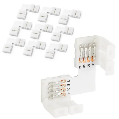 Produktbild von 10 x LED RGB Strip Eckverbinder Schnellverbinder Steckverbinder L Verbinder Set