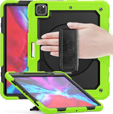 Produktbild von Mobigear SureGrip Xtreme iPad Air 13 Zoll (2024) Hülle Kunststoff,Silikon Backcover + Stifthalter + Schulterträger + Ständer - Gelb