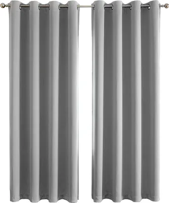 Produktbild von Verdunkelungsvorhänge 2 Stk.Thermogardinen Vorhang Verdunkelung 140x240cm Grau