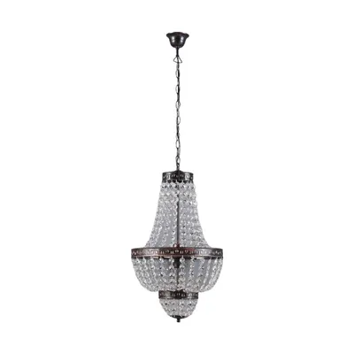 Produktbild von Lindby Hängelampe Jorve, Kristall, schwarz-gold, Ø 35 cm, G9