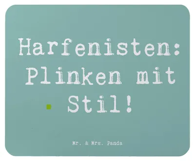 Produktbild von Mr. & Mrs. Panda Mauspad Spruch Harfe mit Stil - Meeresbrise - Geschenk, pc mousepad, Zupfen, Harfenmusik, Lernen, Elegant, Mouse Pad, Eleganz, Musik, mousematte, Musiker