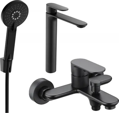 Produktbild von Mexen Milo R40 Badewannenset, Schwarz - 71313R40-70