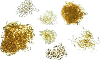 Produktbild von Schmuck Bastelset Set Schmuckbasteln vergoldet Ketten Ohrringe Ringe DIY M