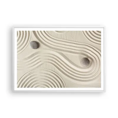 Produktbild von Gerahmtes Poster - Weißer Rahmen - Steine Figuren Sand - 100x70 cm - Wand Bild - Wanddeko - Wandbilder - Kunstposter - Wandposter - Bilderrahmen - Bilder - Kunstdruck - P2WAA100x70-5127