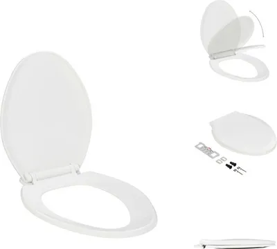 Produktbild von vidaXL Toilettensitz mit Absenkautomatik und Quick-Release-Design Weiß -  Toilettensitze