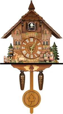 Zdjęcie produktu dla Zegar z kukułką - Chalet Holzhaus - wahadło - mechanizm kwarcowy - do domu/kawiarni/restauracji/hotelu - wielokolorowy
