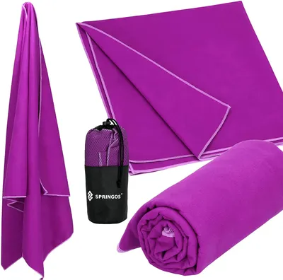Obrázok produktu pre SPRINGOS Plážová osuška z mikrovlákna 75 x 150 cm Ultraľahká rýchloschnúca osuška na pláž Ľahká plážová deka Podložka na sedenie ideálna na dovolenku