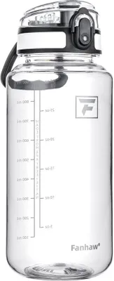 Image de Bouteille d'eau 1 L sans BPA, en Tritan blanc