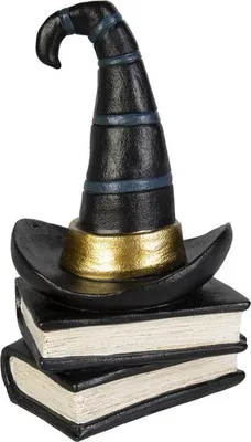 Produktbild von Hut auf Büchern schwarz - ca. 11,5 x 10 x 19 cm