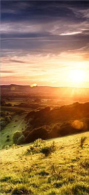 Produktbild von Türtapete Türposter Farbenfroher Sonnenuntergang in England - Größe: 93 x 205 cm