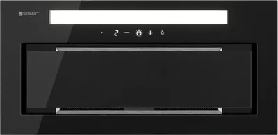 Image de Globalo Silentio 60.2 Baldachin noir Hotte aspirante à évacuation avec filtre | Hotte encastrable Hotte aspirante à ventilation modulaire