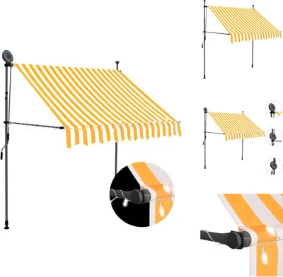 Obrázek produktu pro vidaXL Zatahovací markýza ručně ovládaná s LED 150 cm bílá oranžová - Markýzy