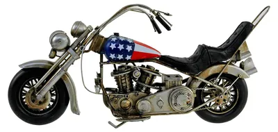 Vintage Motorrad Figur aus Metall, 32x17x14 cm, mehrfarbig