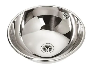 Immagine prodotto di Sanela Lavabi in acciaio inox - Lavabo sospeso, diametro 380 mm, senza foro per rubinetto, acciaio inox SLUN 45