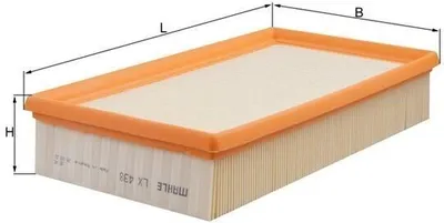 Produktbild von Luftfilter MAHLE LX 438 passend für MERCEDES-BENZ Stufenheck (W124) Filtereinsatz