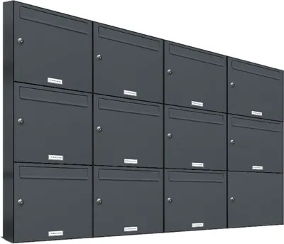 Produktbild von 11er Briefkasten Anthrazit Anlage 11 Fach Wandbriefkasten Postkasten