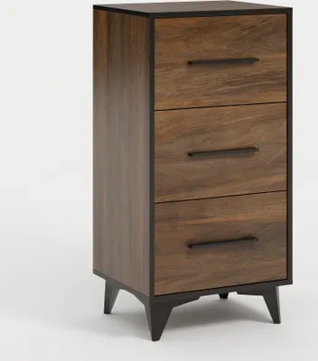 Productafbeelding van Furniture24 Kommode Frida K3SW met 3 lades, uitvoering Shirin Notenhout