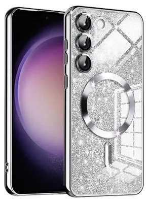 Obrázek produktu pro Techsuit Luxury Glitter Back Cover pouzdro s MagSafe pro Samsung Galaxy S23 Plus - Stříbrné