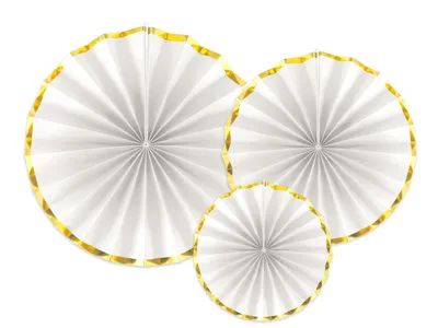 Immagine prodotto di Rosoni di carta decorativi 23-40 cm oro bianco set di 3