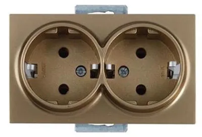 Produktbild von 2-fach Steckdose Gold Optik – Unterputz IP20 für Innen – CANDELA