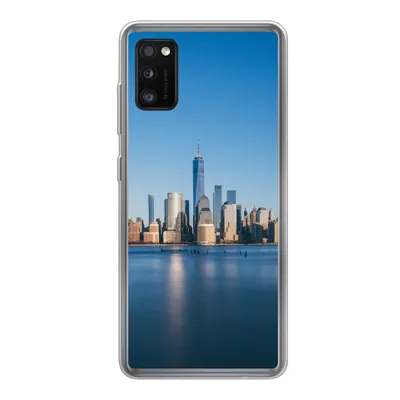 Produktbild von MuchoWow® Handyhülle Schutzhülle Hülle für Samsung Galaxy A41 New York - Skyline - Blau Silikon Softcase Handy Hülle - Mobiltelefon