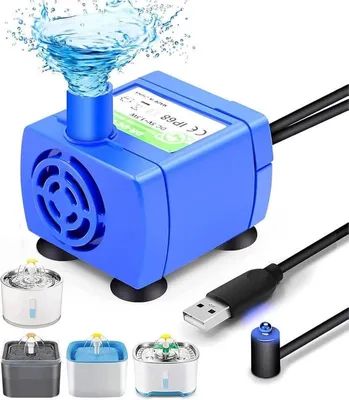 Produktbild von Trinkbrunnenpumpe für Haustiere, Ersatzpumpe für Blumen-Katzenbrunnen, Tauchpumpe mit ultraleisem, energiesparendem Motor