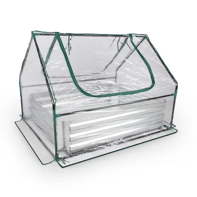 Produktbild von Hochbeet mit Gewächshaus 95x125x93 cm, 2in1 Beet mit Belüftungsfenstern, Metall, 324 Liter
