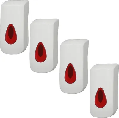 Produktbild von 4 PlastiQline Seifenspender - 900 ml - Kunststoff - weiß - Wandspender - rot