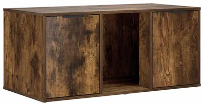 Image de vidaXL Litière pour chat, meuble en bois imitation chêne fumé, 100 x 49 x 45 cm