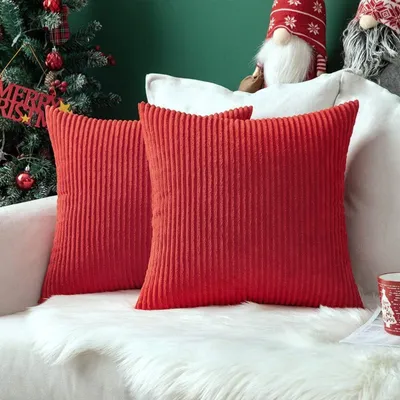 Produktbild von Kissenbezüge Weihnachten Kord 40x40 cm Rot 2 Stück